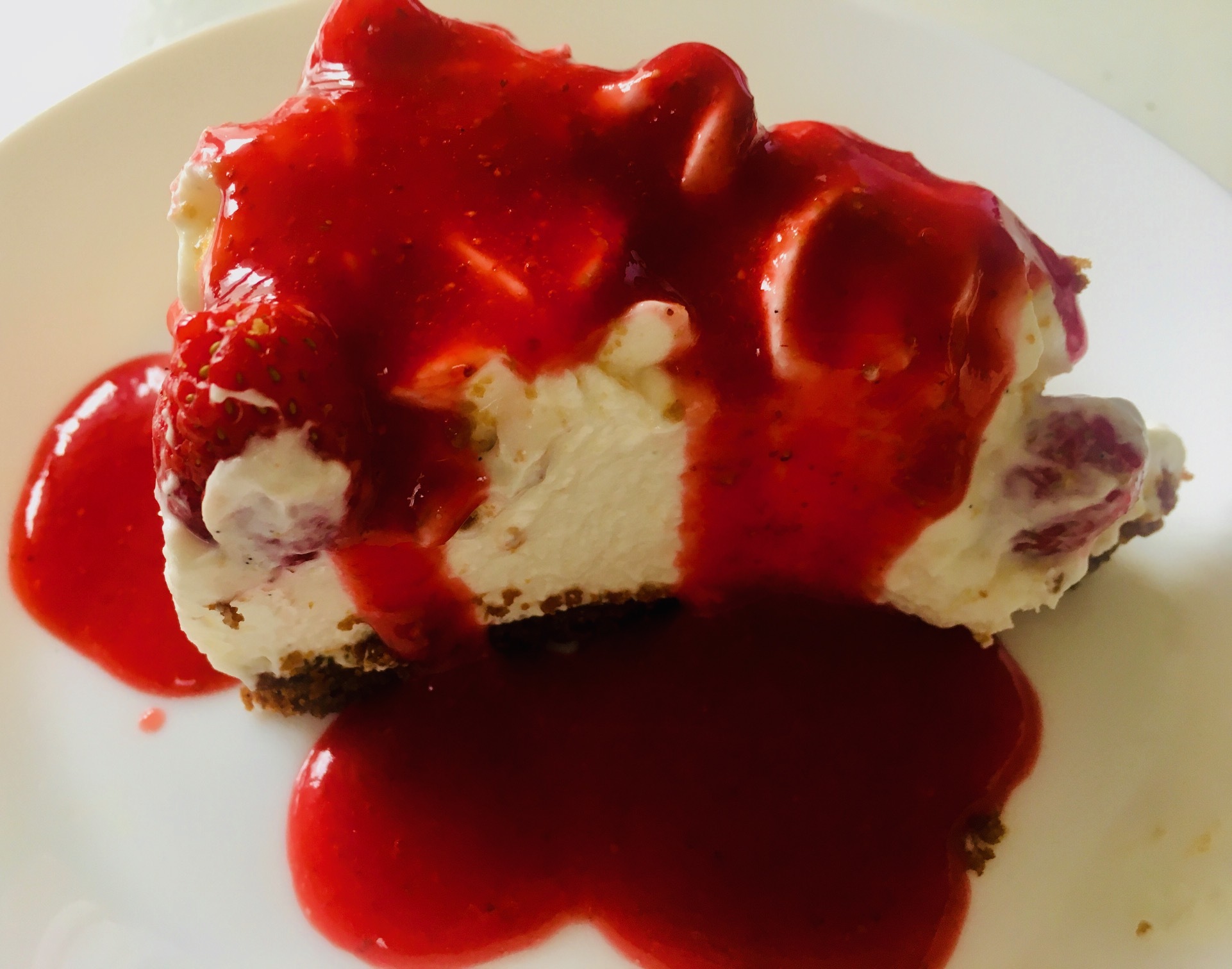 Cheesecake Sans Cuisson Au Coulis De Fraise